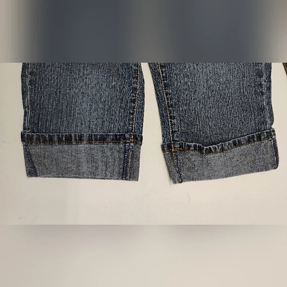 Vintage Girls Jordache Capris Sz 12 Denim Embroidery Knee Highs Stretch - Picture 10 of 12